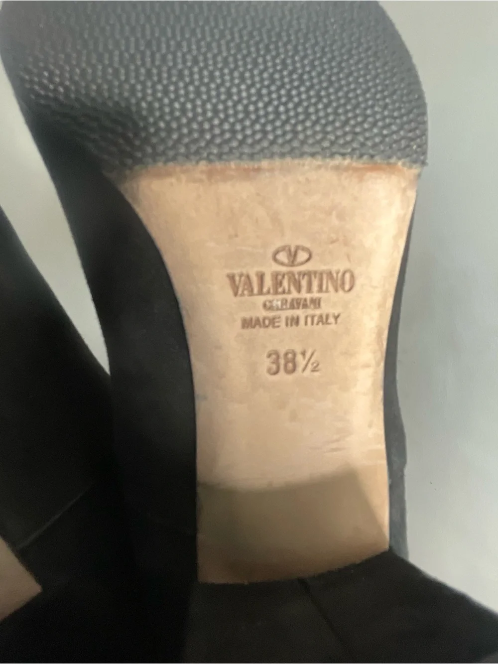 VALENTINO GARAVANI Black Suede Over The Knee Block Heel Boots Women Size 38.5